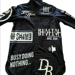 Black and White Stylish Dress Shirt